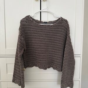 American Eagle Outfitters Taupe Knit Sweater